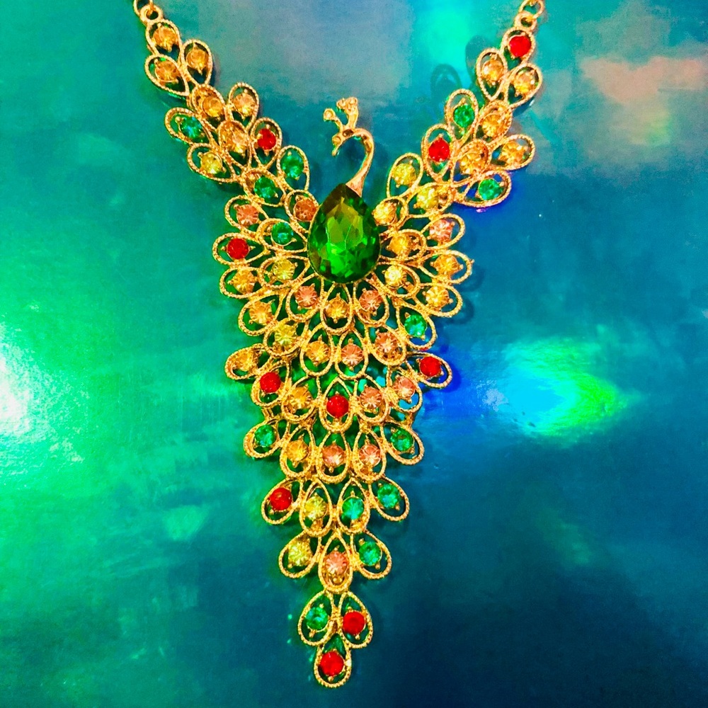Super sassy Peacock Necklace ( no peacock Emoji )